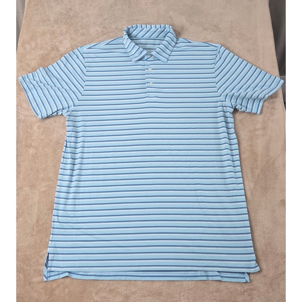 Southern Tide Polo Shirt Men Size XL Stretch Striped Blue Performance Golf S/S